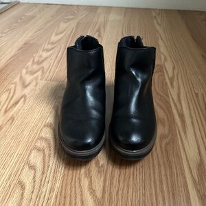 Black Leather Ankle Boots